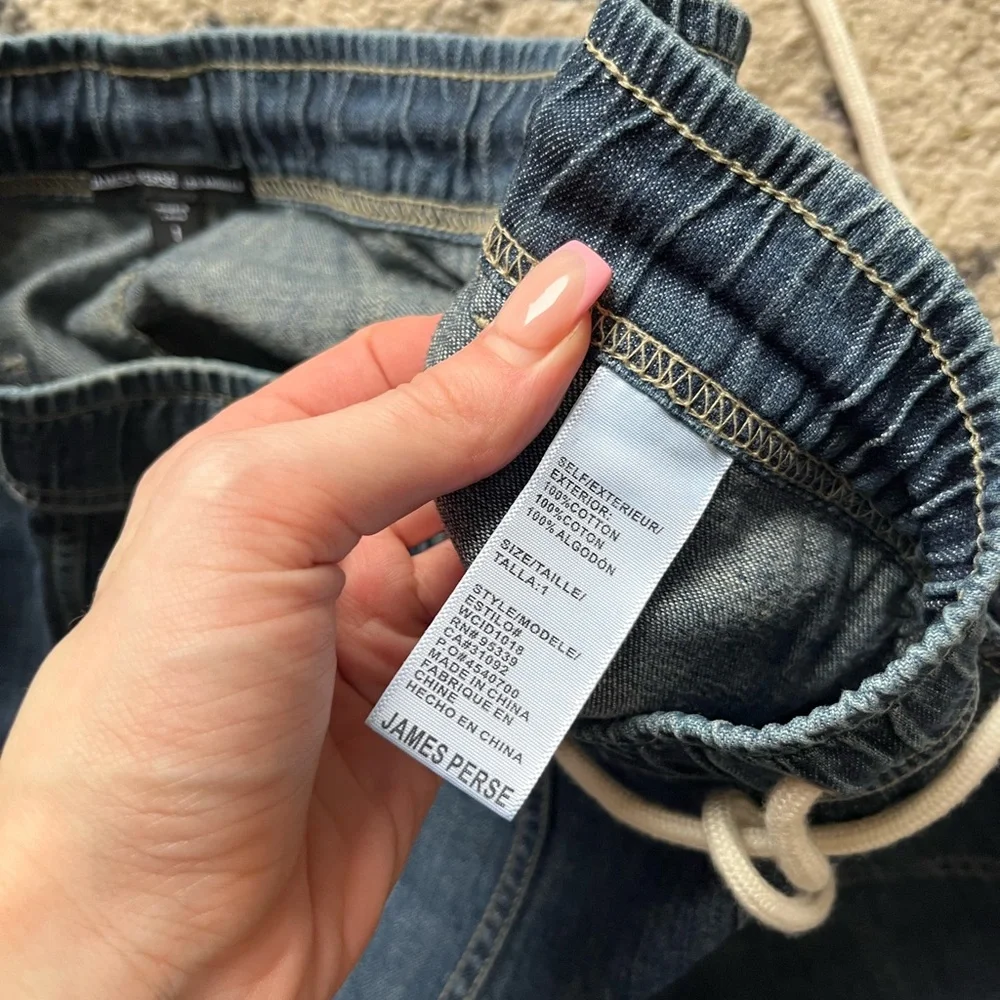 James Perse Blue Straight-Leg Jeans with Drawstring - Picture 6 of 11